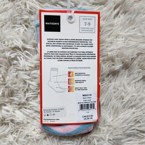 Watons Heat Girls Socks 7-9 Multicolor Thermal Outdoor - Picture 2 of 3